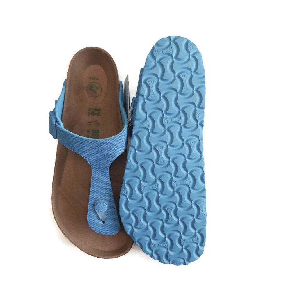 Birkenstock Womens Size 8 Gizeh Canvas Vegan Sandals EU 39 Sky Blue Regular Fit - Picture 8 of 11